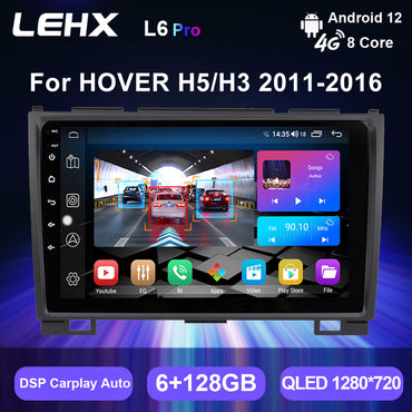 LEHX 8Core 4G+5G Wifi 2 Din Android Auto Stereo Car Radio for Haval Hover Great Wall H5 H3 2011-2016 Carplay GPS Car DVD Player