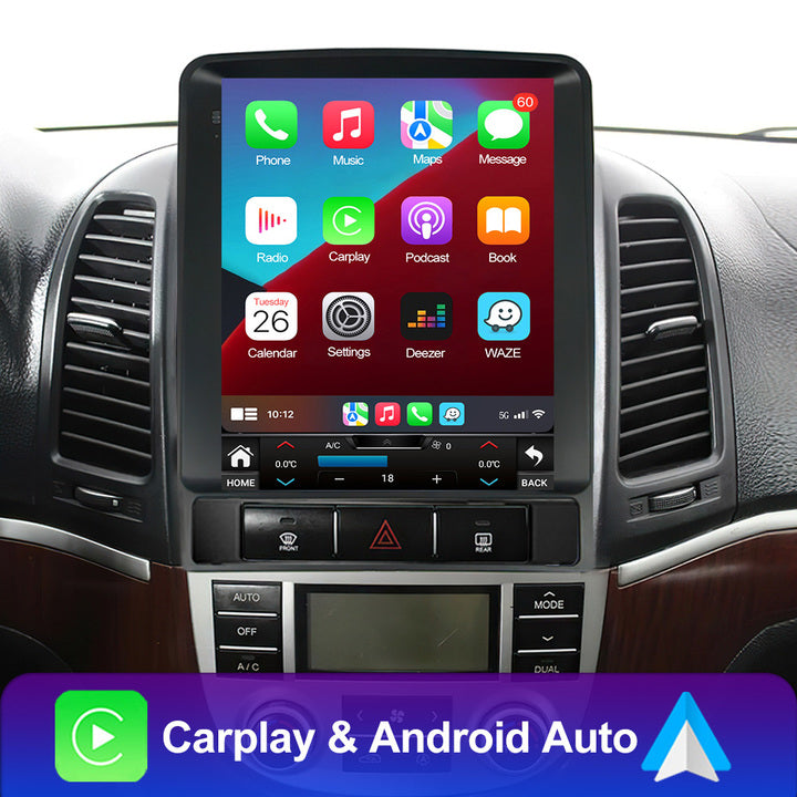 LEHX L6 8Core 4G 2 Din Android 12 Auto Car Radio Multimedia Player for Hyundai Santa Fe 2 2006-2012 GPS Carplay 2din Tesla Style