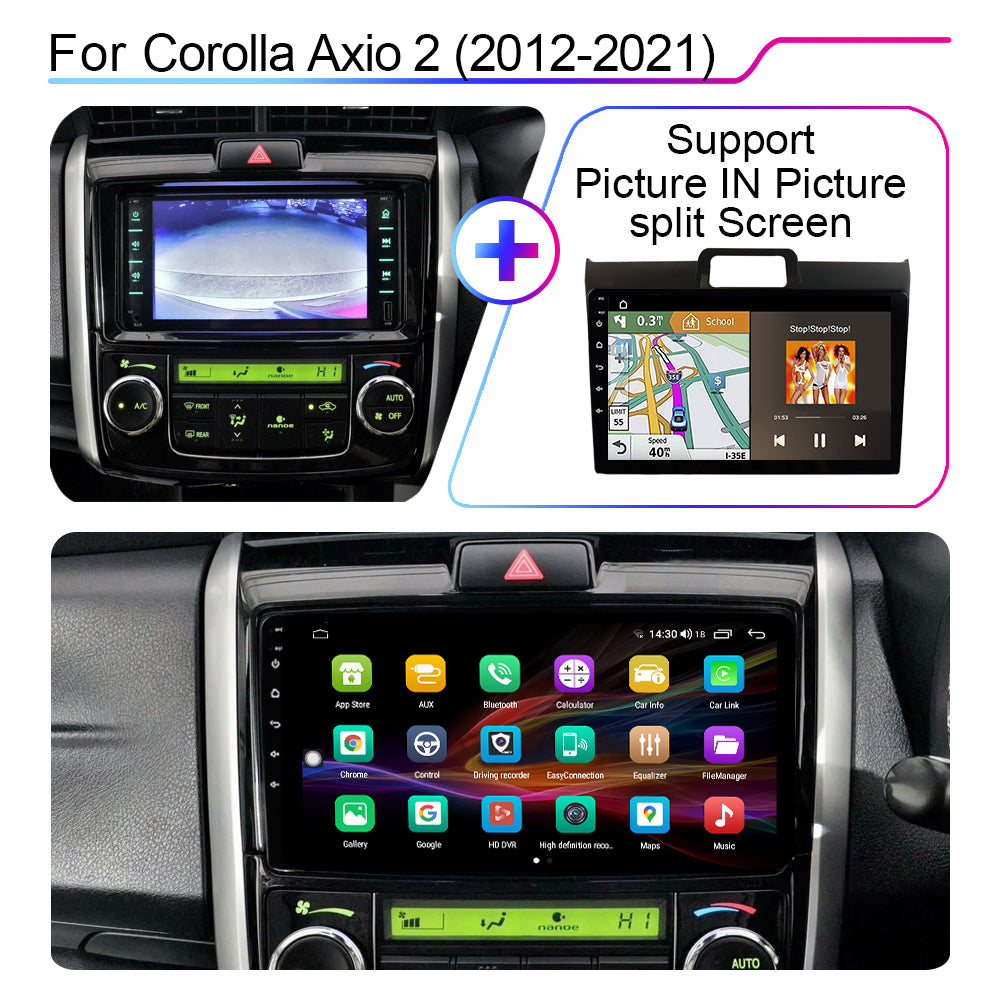 LEHX Android 13 Auto Carplay Car Radio Stere for Toyota Corolla Axio Fielder 2015 - 2017 GPS 2din 5G WIFI Qled Car DVD Player