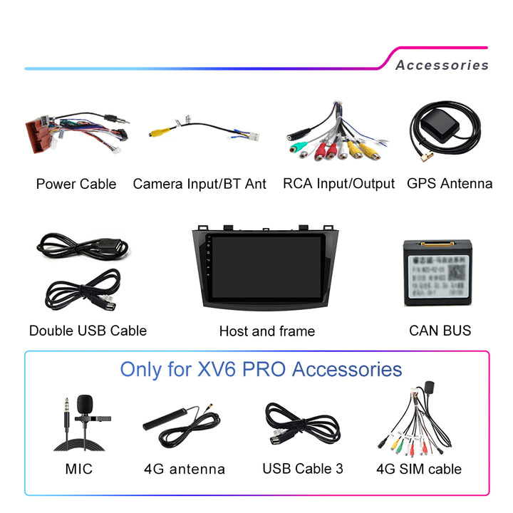 LEHX Pro Android 12 Auto Carplay Car Radio for Mazda 3 2010-2012 Multimedia Player GPS Navigation Stereo 2 Din Autoradio