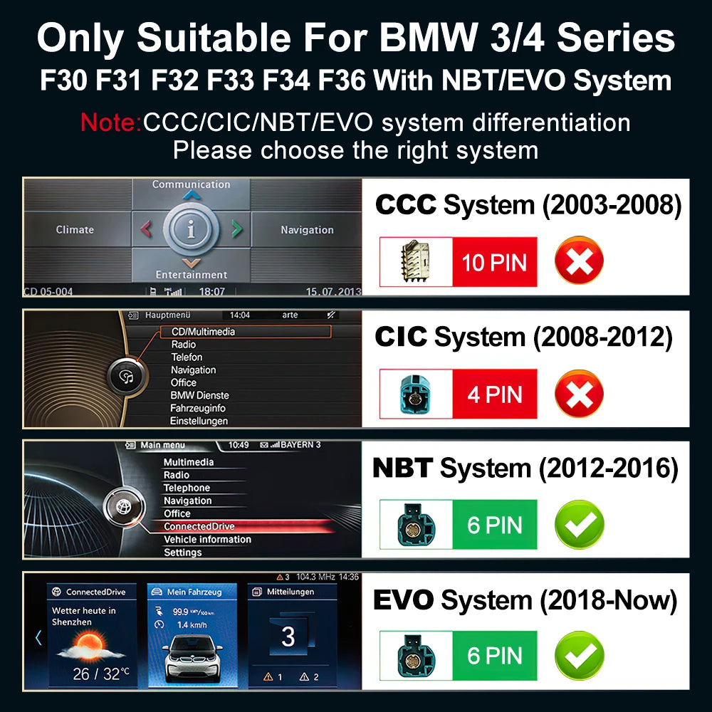 LEHX 8Core 4G DSP Android14 Car Wireless CarPlay Android Auto For BMW 3/4Series F30 F31 F32 F33 F34 F36 Car DVD Player