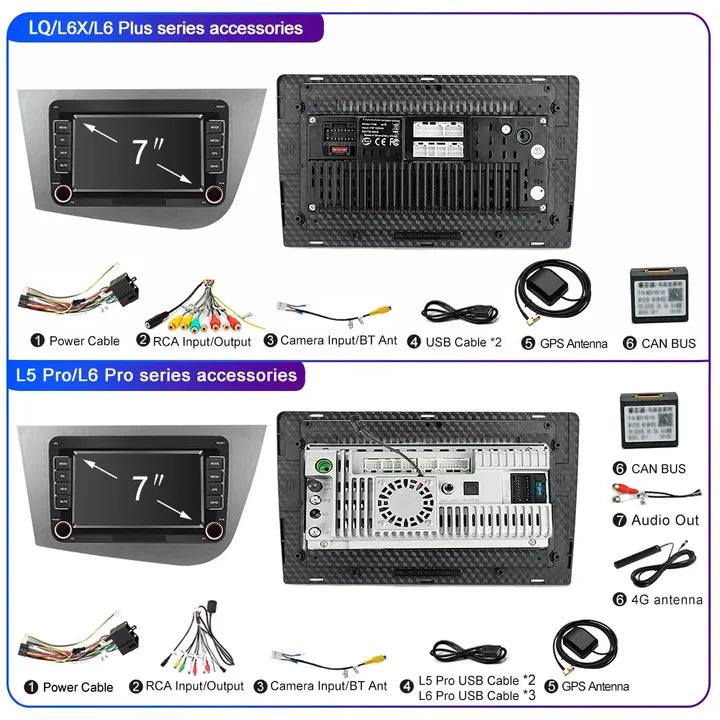 LEHX 2 Din Carplay Android LHD Car Radio for Seat Leon 2 MK2 2005 - 2012 Car Multimedia Player Car Stereo Head Unit autoradio 4G
