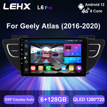 LEHX 8Core 4G+5G Wifi 2 Din Android Auto Stereo Car Radio for Geely Atlas NL-3 2016-2020 Carplay GPS Autoradio Car DVD Player