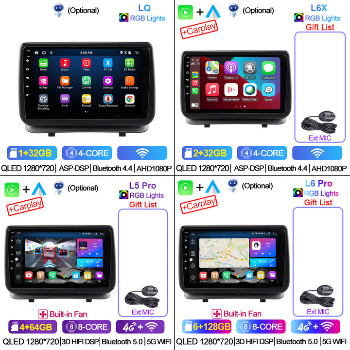 LEHX 8Core 4G 2 Din Android 12 Auto Stereo Car Radio or Renault Clio 3 CLIO 3 2005-2014 Dvd 2din Carplay GPS Car DVD Player