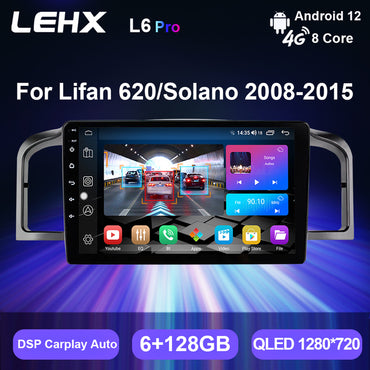 LEHX 8Core 4G+5G Wifi 2 Din Android Auto Stereo Car Radio Multimedia for Lifan 620/Solano 2008 - 2015 Carplay GPS Car DVD Player