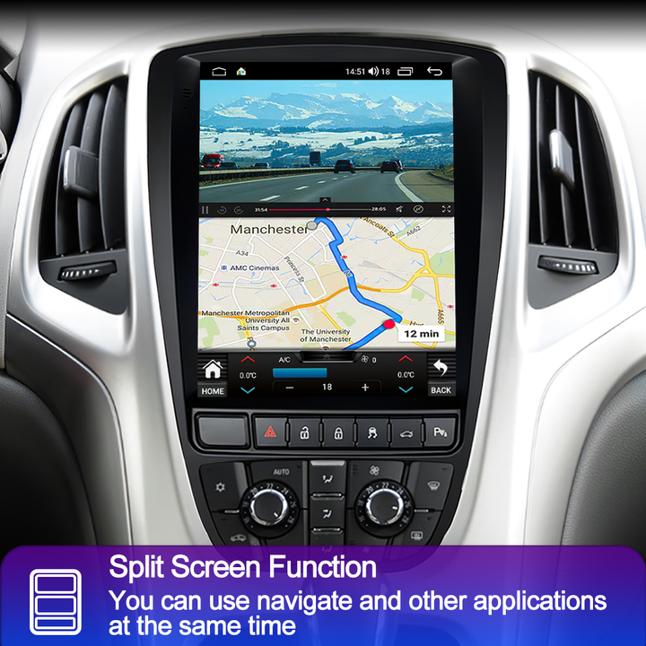LEHX 2 Din Android Car Radio for Opel Astra J Vauxhall Buick Verano 2009-2015 2 Din Stereo 4G Gps Carplay Tesla Car DVD Player