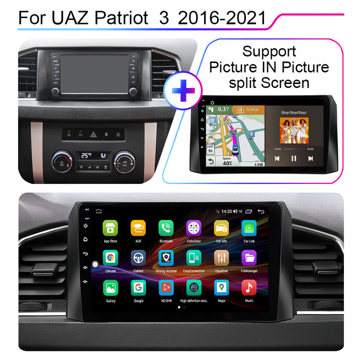 LEHX 8Core 4G+5G Wifi 2 Din Android Auto Stereo Car Radio for UAZ Patriot 3 2016-2021 Carplay GPS Autoradio Car DVD Player