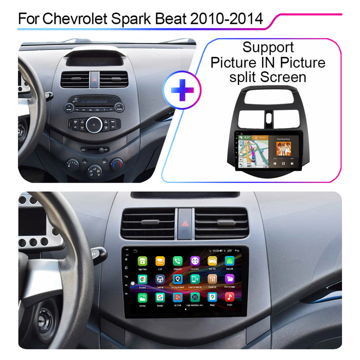LEHX 8Core 4G+5G Wifi 2 Din Android Auto Stereo Car Radio for Chevrolet Spark Beat 2010-2014 Carplay GPS Autor Car DVD Player