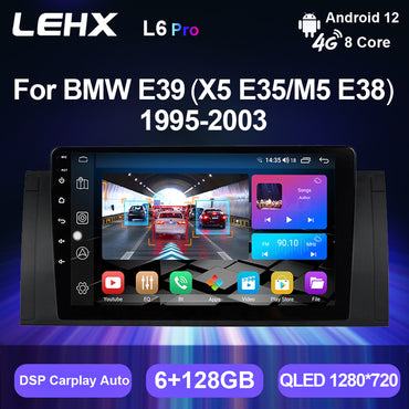 LEHX L6 Pro Car Android 12 2Din Car Radio Multimedia Video Player for BMW 5 E39 1995 - 2003 E53 X5 M5 Carplay GPS Autoradio