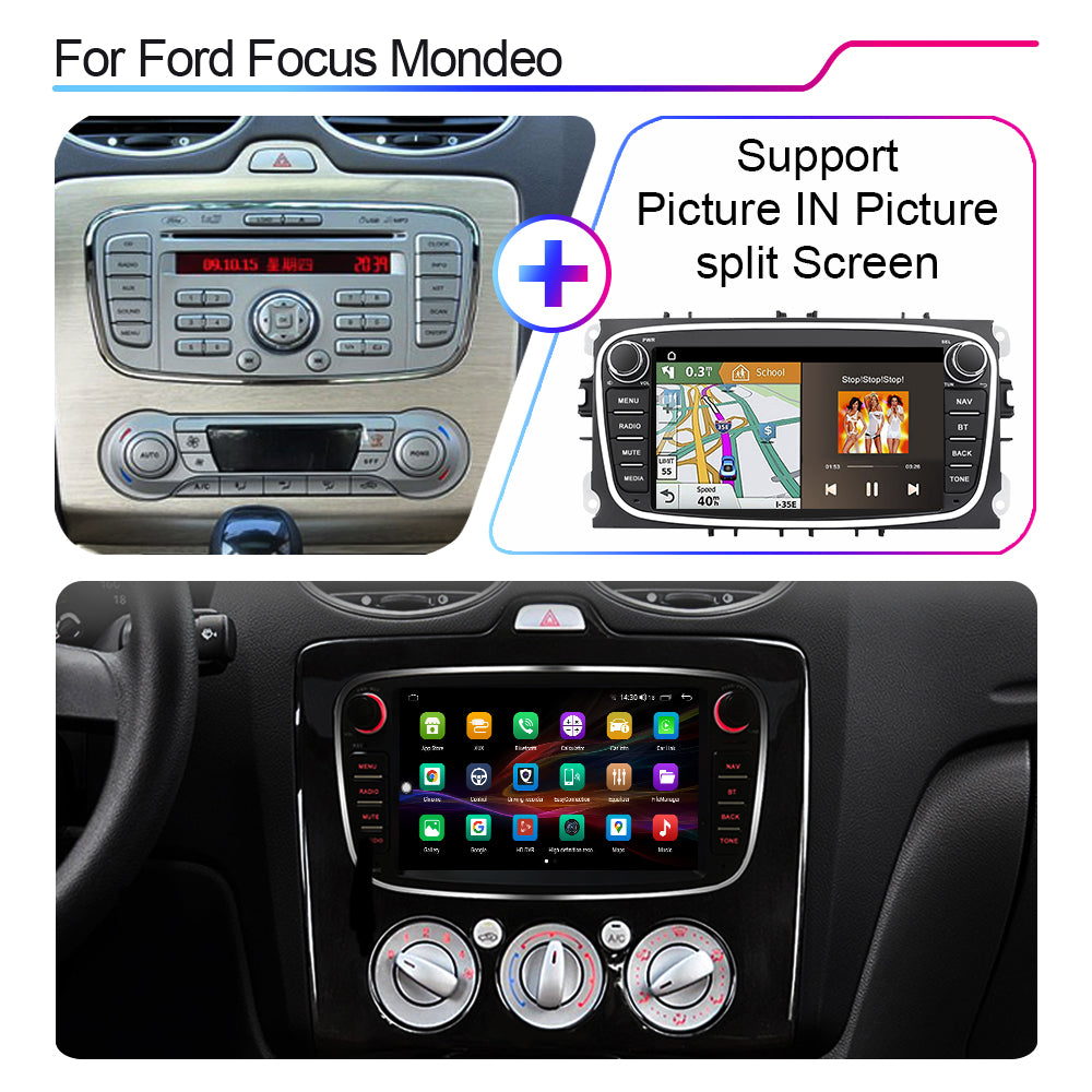 LEHX 4G HIFI Android 2 Din Radio Car Player 7''Autoradio Gps Carplay for Ford Focus S-Max Mondeo Galaxy C-Max Car DVD Player