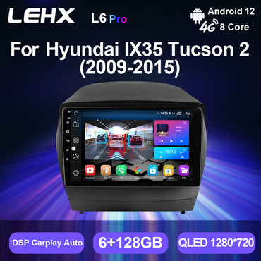 Car Radio Video Player Android 12 2 Din CarPlay Auto DVD for Hyundai Tucson 2 LM Ix35 2009 -2015 Autoradio GPS Car DVD Player