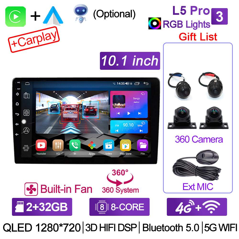 2din Car Radio Carplay Auto 360Camera for Toyota Volkswagen VW Hyundai Kia Renault Suzuki Honda Audi Lada Nissan Car DVD Player