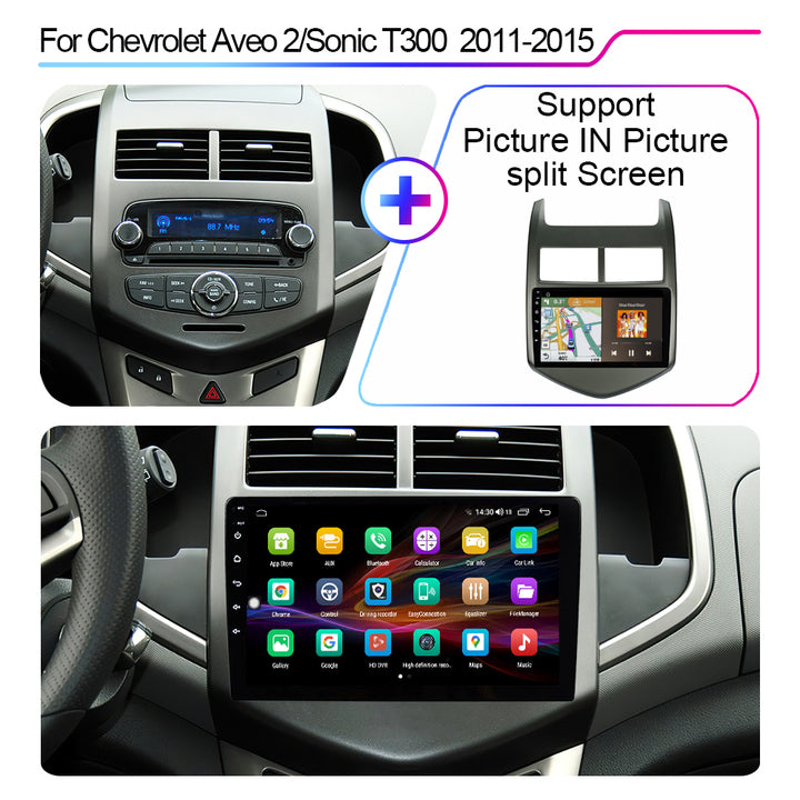 LEHX 8 Núcleo 4G + 5G Wifi 2 Din Android Auto Rádio de Carro Estéreo para Chevrolet Aveo 2/Sonic T300 2011-2018 Carplay GPS Do Carro DVD Player