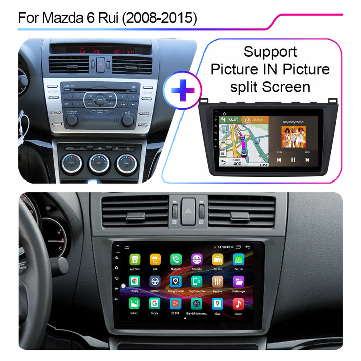 LEHX L6pro 5G AI Voice Car Multimedia para Mazda 6 GH Rui Wing 2008-2015 2Din estéreo Android Auto Radio Carplay GPS Autoradio DVD