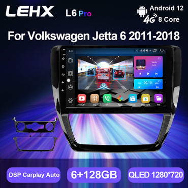 LEHX 8Core 4G+5G Wifi 2 Din Android Auto Stereo Car Radio for VW Volkswagen Jetta 6 2011-2018 Carplay GPS 2din Car DVD Player