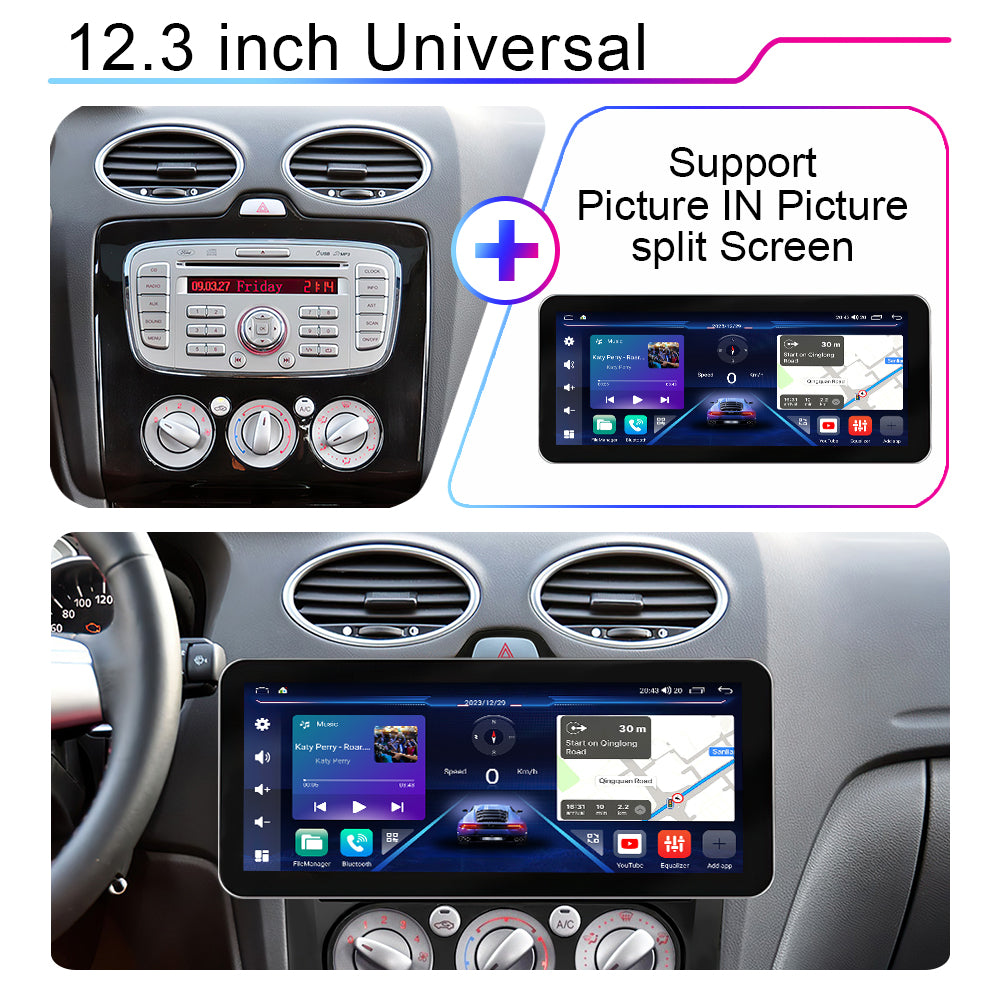 LEHX L6PRO 12.3 Inch for BMW Mercedes Style Carplay Android Auto 2Din Car Radio Stereo Multimedia Player GPS Autoradio 360 View