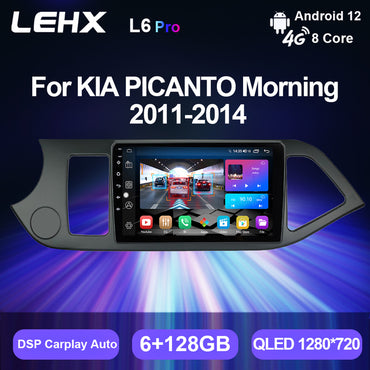 LEHX L6 Pro 8Core 4G+5G Wifi 2 Din Android Auto Stereo Car Radio for Kia Picanto 2011- 2014 Carplay GPS Radio Car DVD Player