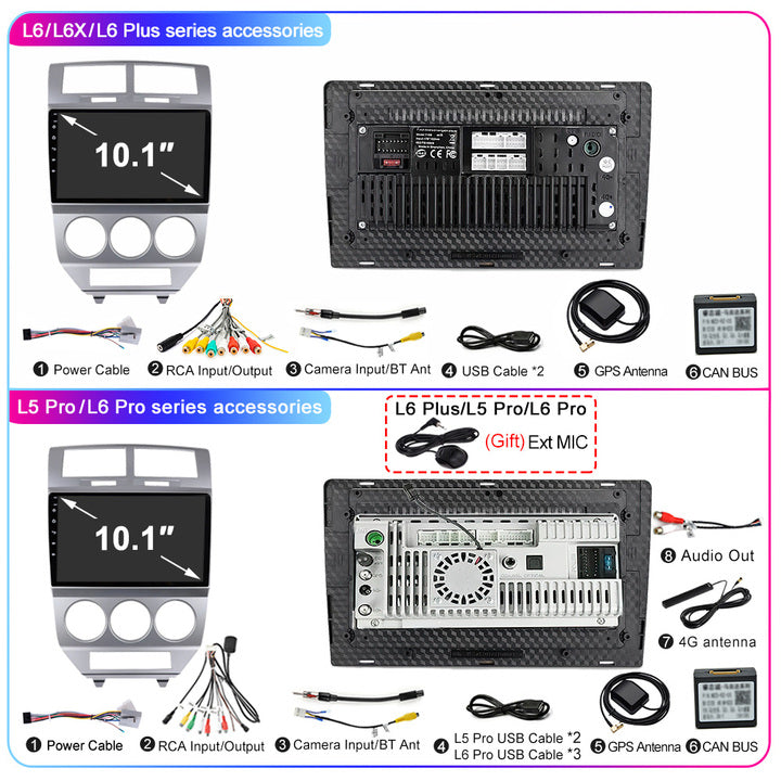 LEHX 8Core 4G+5G Wifi 2 Din Android Auto Stereo Car Radio for Dodge Calibre 2007-2010 Carplay GPS Autoradio Car DVD Player