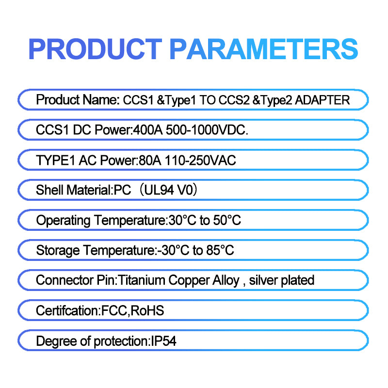 LEHX 250KW MAX CCS1 to CCS2 EV Electric Vehicle Charger DC 1000V 400A Fast EV Charging Adapter Support Type1 to Type 2