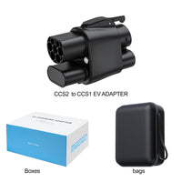 LEHX CCS2 to CCS1 EV Charger Adapter DC 400A 500-1000V 250KW Combo Charging Connector Converter DC Fast EV Charging Adapter