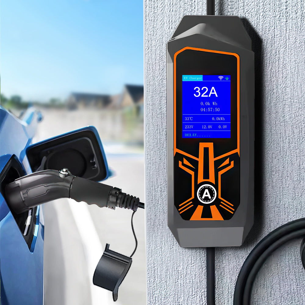 LEHX EV Charger Portable Wallbox Type2 Cable 32A 7.6KW With CEE Plug EVSE Type1 Car Charging j1772 Adapter for Electric Vehicle