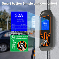 LEHX EV Charger Portable Wallbox Type2 Cable 32A 7.6KW With CEE Plug EVSE Type1 Car Charging j1772 Adapter for Electric Vehicle
