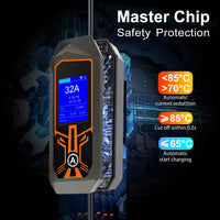 LEHX EV Charger Portable Wallbox Type2 Cable 32A 7.6KW With CEE Plug EVSE Type1 Car Charging j1772 Adapter for Electric Vehicle