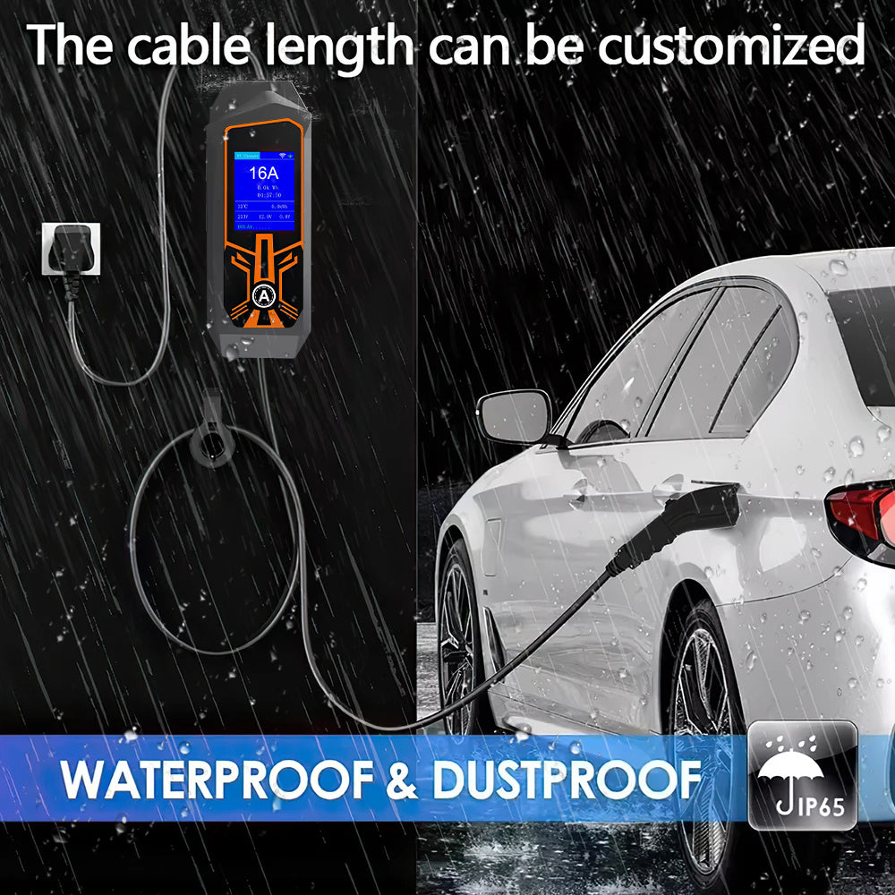 LEHX EV Charger 16A/32A Portable EVSE Charging Station EU US Plug Electric Car Charger For Tesla Model X/Y/S/3 For use in homes