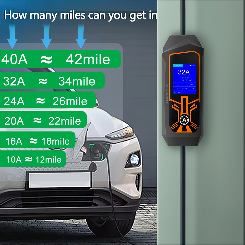 LEHX EV Charger Portable Wallbox Type2 Cable 32A 7.6KW With CEE Plug EVSE Type1 Car Charging j1772 Adapter for Electric Vehicle