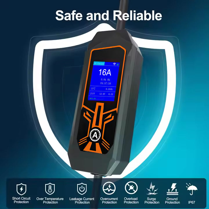 LEHX EV Charger 16A/32A Portable EVSE Charging Station EU US Plug Electric Car Charger For Tesla Model X/Y/S/3 For use in homes