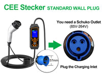 LEHX EV Charger Portable Wallbox Type2 Cable 32A 7.6KW With CEE Plug EVSE Type1 Car Charging j1772 Adapter for Electric Vehicle