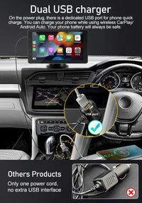 Universal Portable Carplay for Car Radio Stereo Wireless Carplay Screen Wireless Stereo with Carplay Android Auto Car DVD Player