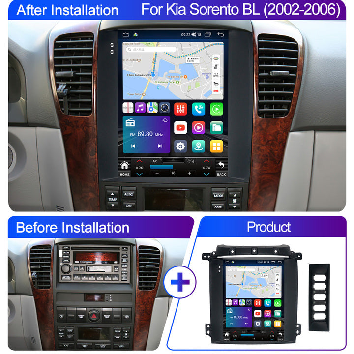 LEHX 8 Core L6 Pro 2 Din Radio Car Android Multimedia Player for KIA Sorento BL 2002 - 2006 Tesla Style Carplay Auto GPS Stereo