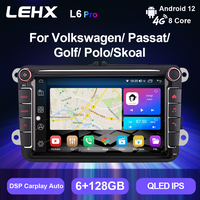 LEHX 2 Din Android Car Radio Estéreo Reproductor de DVD para VW Volkswagen Golf Polo Passat B7 B6 Skoda Octavia Caplay GPS Car DVD Player