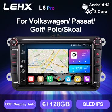 LEHX 2 Din Android Car Radio Estéreo Reproductor de DVD para VW Volkswagen Golf Polo Passat B7 B6 Skoda Octavia Caplay GPS Car DVD Player