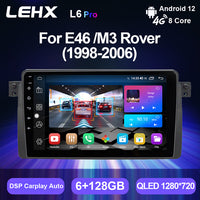 LEHX 4G+WIFI Android 12 Radio de Coche Reproductor Multimedia de Video para BMW E46 M3 318/320/325/330/335 Carplay Estéreo 2 Din Autoradio GPS