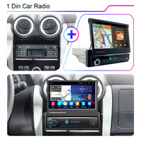 LEHX Android Auto 1Din Multimedia Player 7'' Universal Retractable Screen Car Radio MP5 GPS Carplay 1 DIN Stereo car dvd player