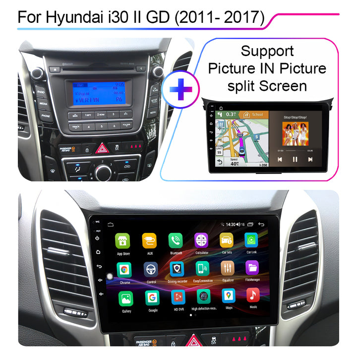 Автомагнитола LEHX L6Pro, 9 дюймов, Android, автомобильный мультимедийный монитор, плеер для Hyundai i30 II, 2 ГД, 2011-2017, GPS, Carplay, стерео 2 Din