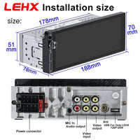 LEHX Car DVD player 1din 6.9 IPS Touch Screen Carplay Android Auto Mirror Link Car Radio Multimedia Car Stereo MP3 MP5 Player