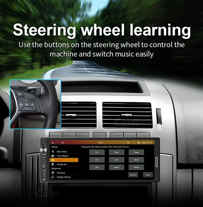 6.9" Universal 1 Din Wireless CarPlay Android Auto Car Radio Multimedia Video Player FM Stereo 1Din MP5 Receiver Camera