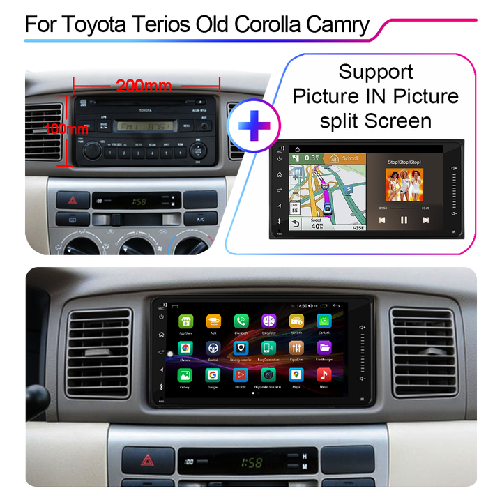 LEHX 8Core Android Auto Car Radio Multimedia Player for Toyota Terios Old Corolla Camry Prado RAV4 Carplay Stereo GPS Navigation