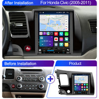 LEHX 8 Core for Tesla Style Android 12 Auto Carplay 4G for Honda Civic 2005 2006-2011 Car Radio Multimedia Player GPS Navigation