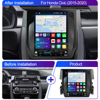 LEHX 8Core 4G Car Radio Multimedia for Honda Civic 2015-2020 Android 12 Auto Carplay Stereo Gps Navigation 2 Din Tesla Style