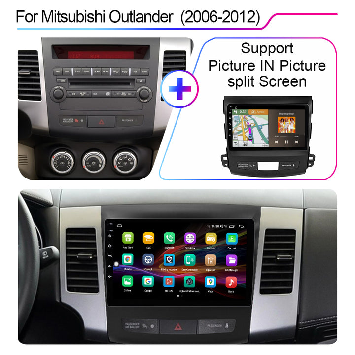 LEHX 2 Din Android 12 Car Radio Multimedia Player for Mitsubishi Outlander 2006-2012 Peugeot 4007 Citroen C-Crosser Carplay GPS