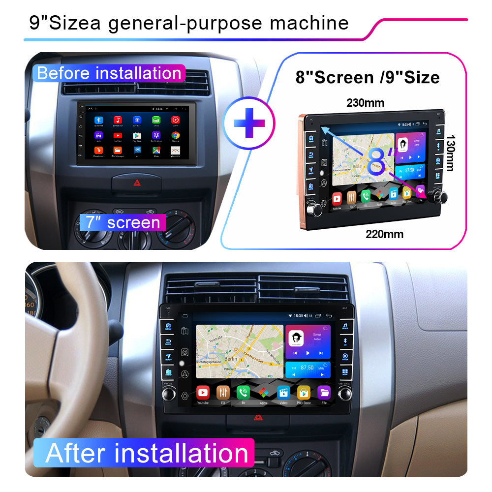 LEHX 8 Inch 8 Core 4G IPS DSP 2Din Android Auto Carplay Universal Car Radio GPS Navigation With Knob Button Car DVD Player